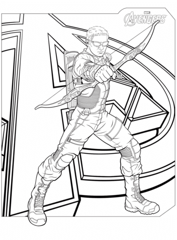 Avengers Hawkeye Coloring Page